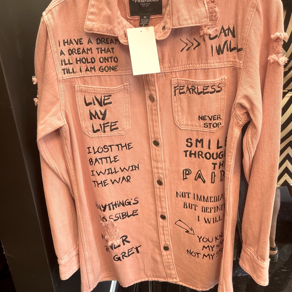 Pink denim statement jacket